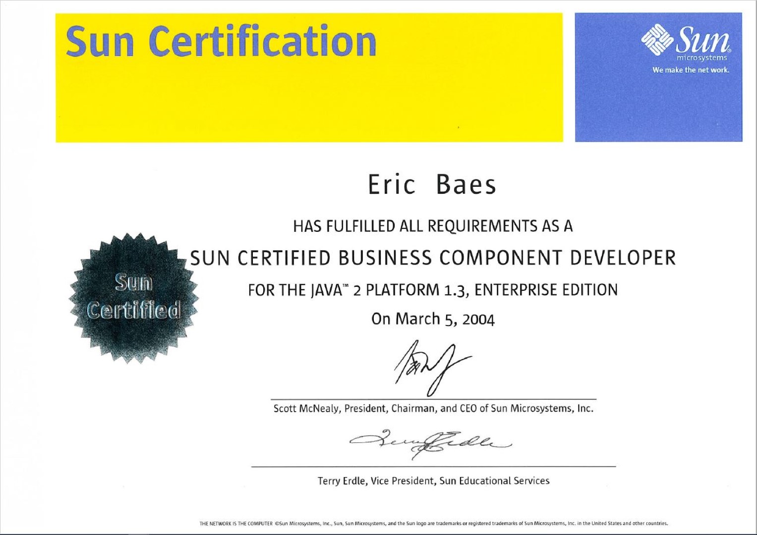 2004 (SCBCD) J2EE Sun Certified Business Component Developer