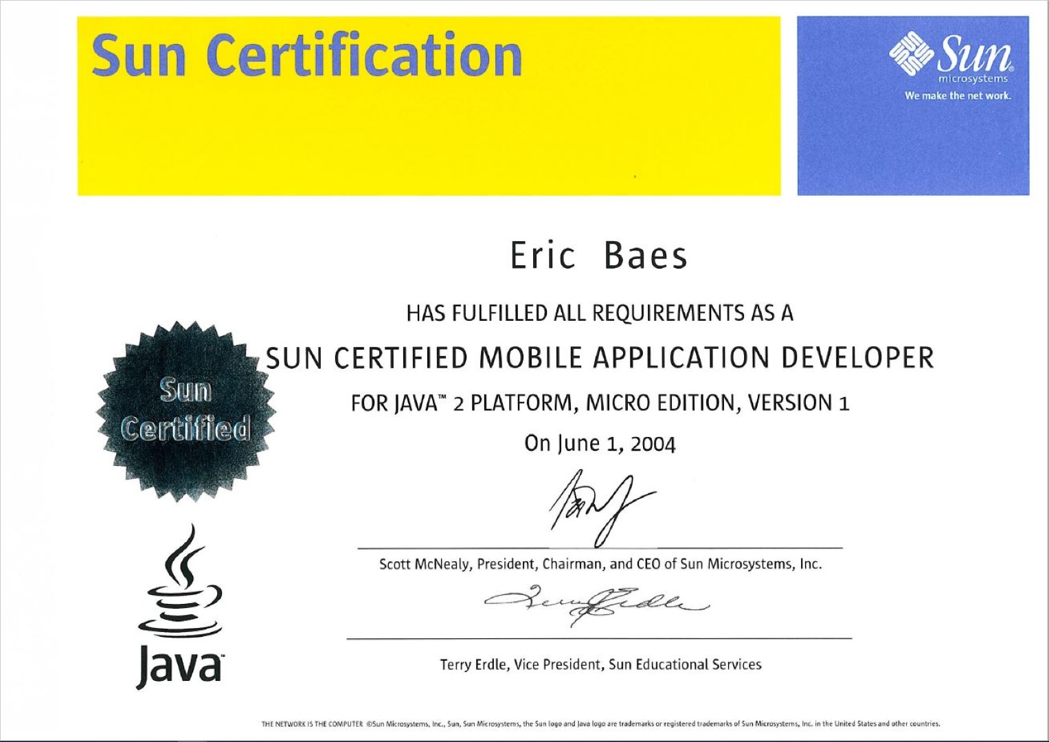 2004 (SCMAD) J2ME Sun Certified Mobile Application Developer