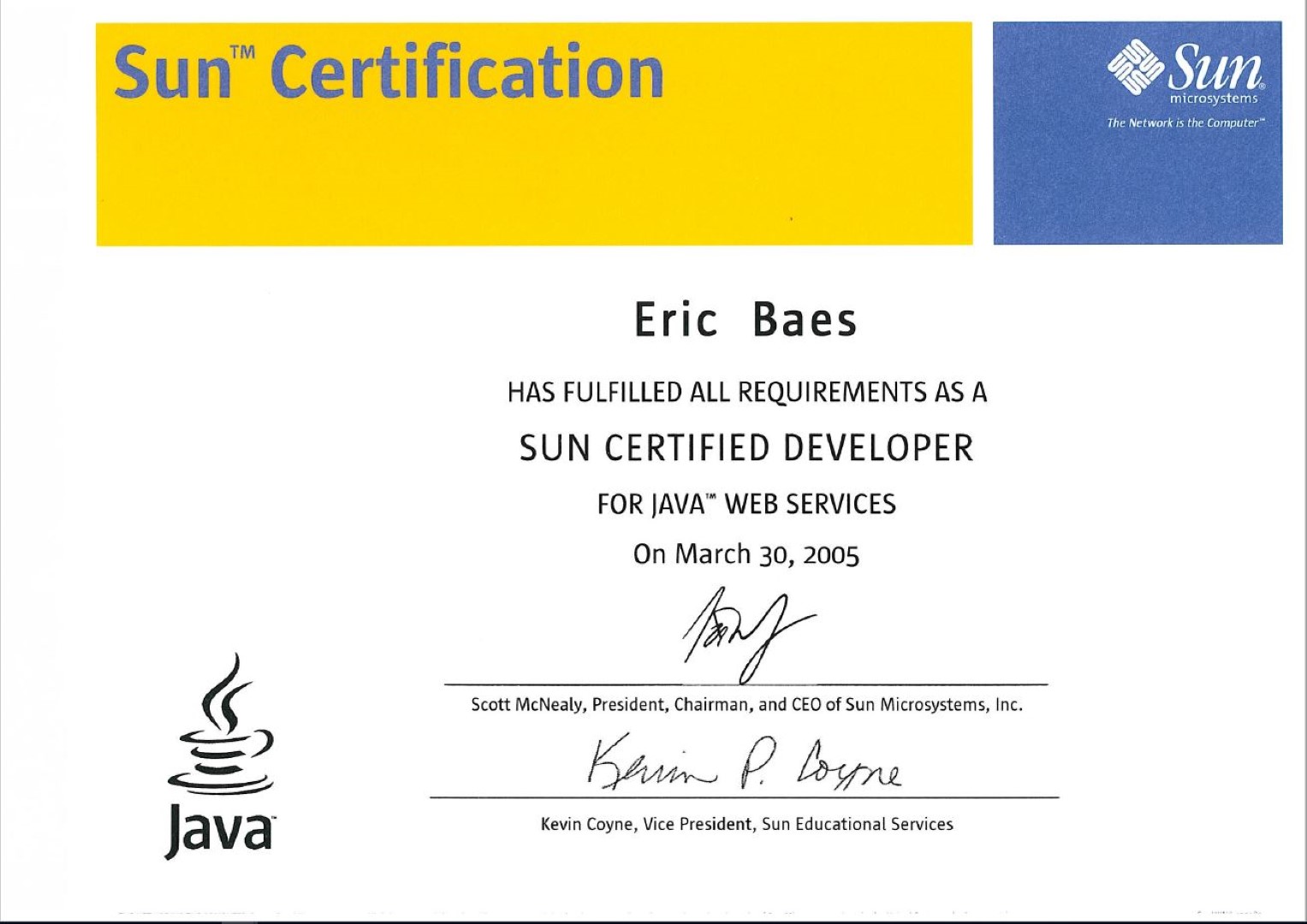 2005 (SCDJWS) J2EE Sun Certified Developer for Java Web Services