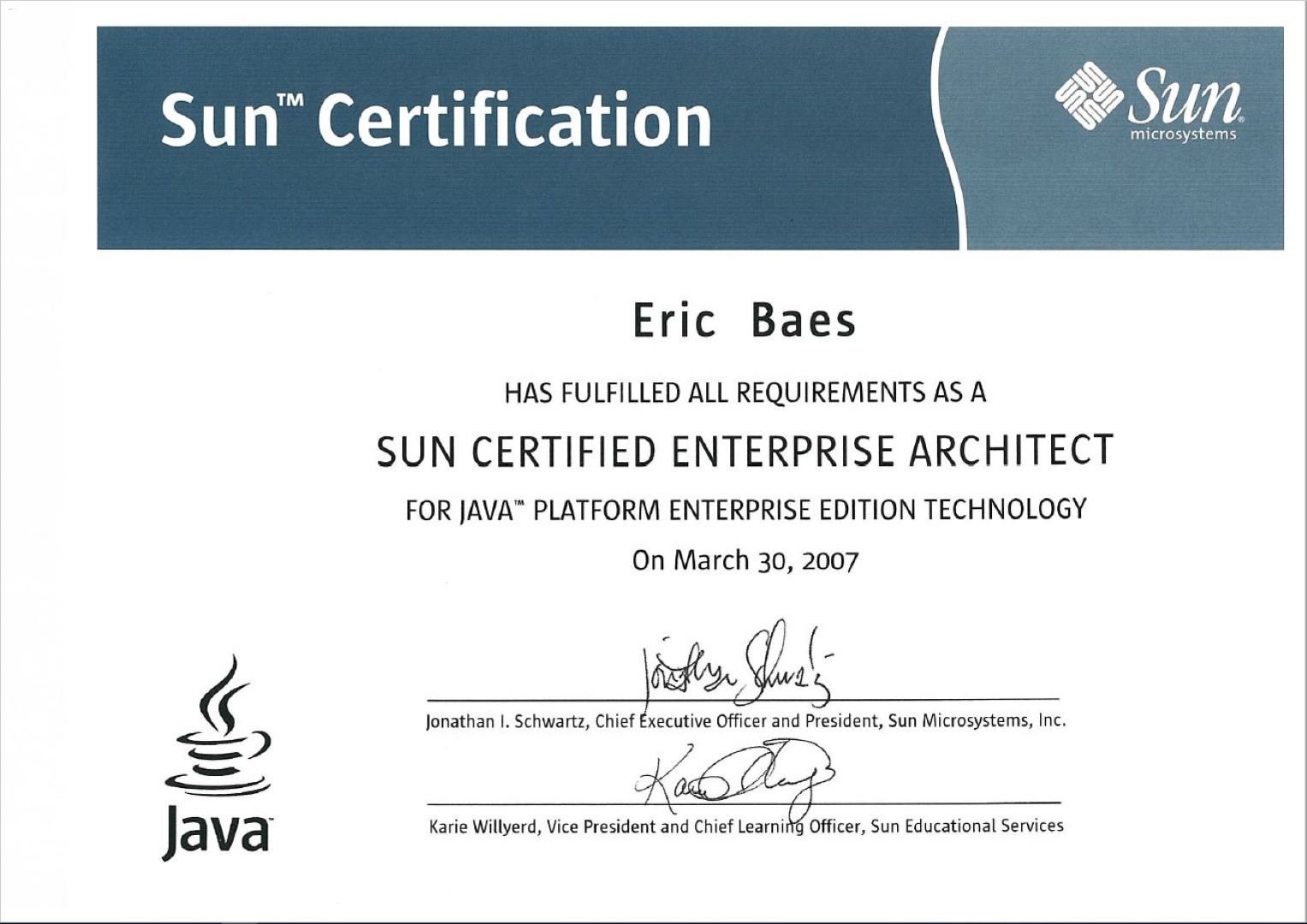 2007 (SCEA) J2EE Sun Certified Enterprise Architect