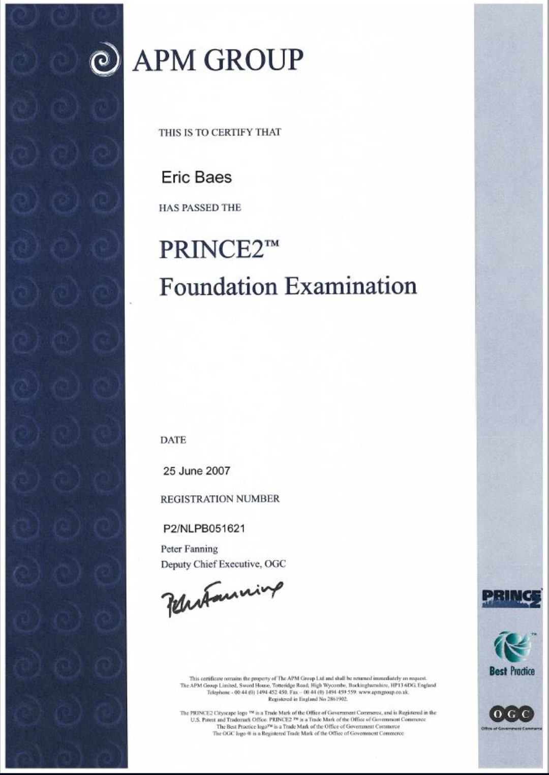 2007 PRINCE2 Foundation