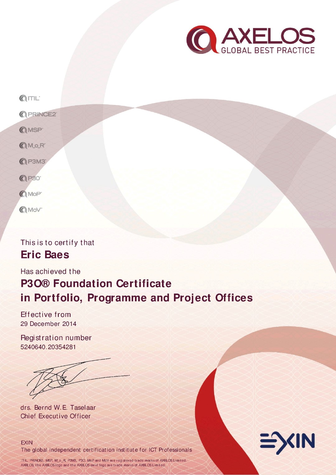 2014 (P3O) Portfolio, Programme and Project Offices Foundation