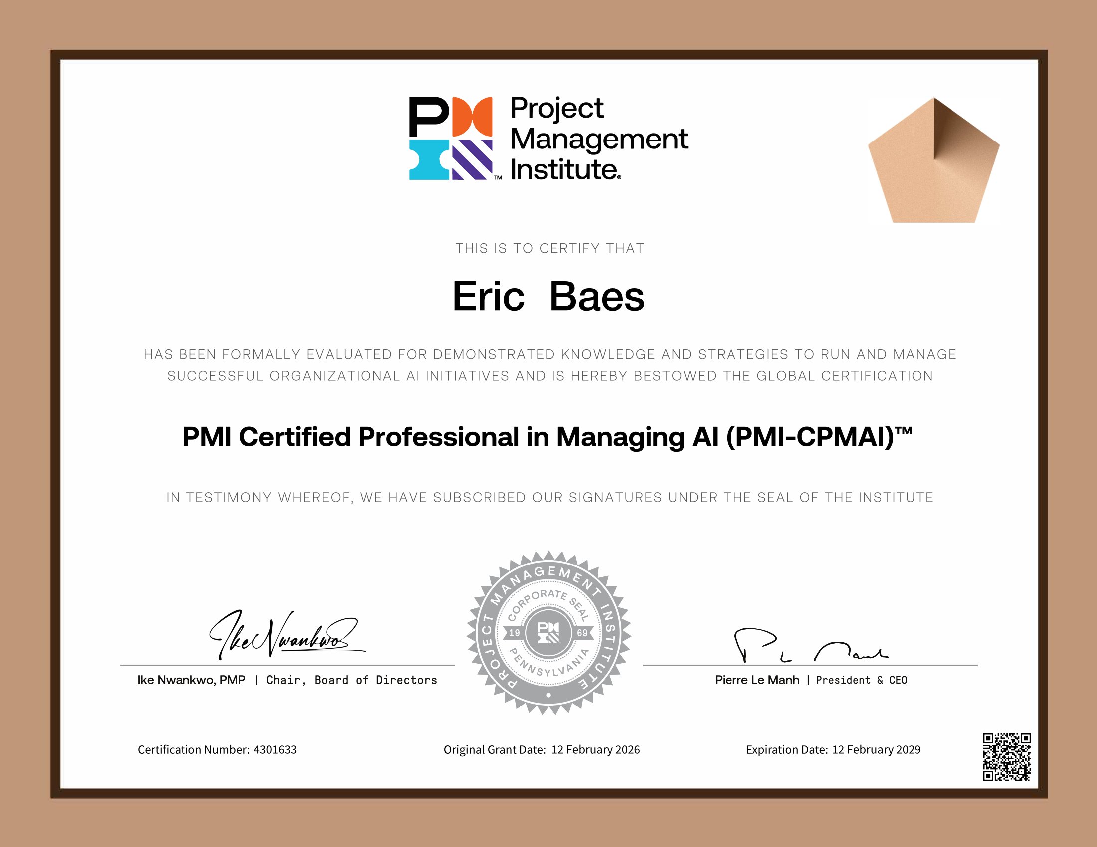 2026..2029 (PMI-CPMAI) PMI Certified Professional in Managing AI