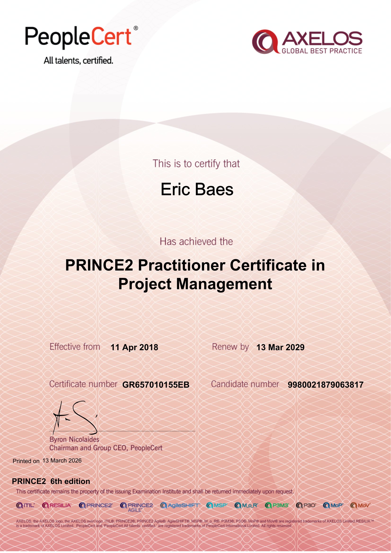 2018..2029 (PRINCE2) PRINCE2 Practitioner